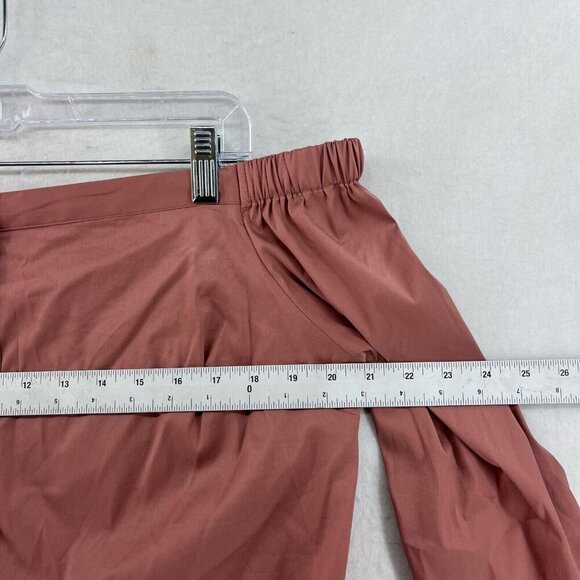 Express Cropped Top Womens L Coral Bell Long Sleeve Off Shoulder Button Up Boho - Picture 3 of 13